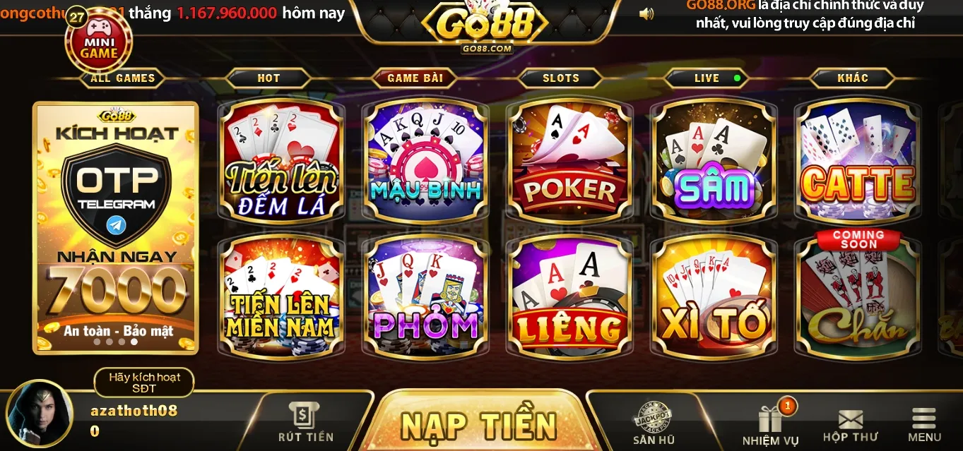 tìm link tải Go88 để trải nghiệm game Mậu binh 