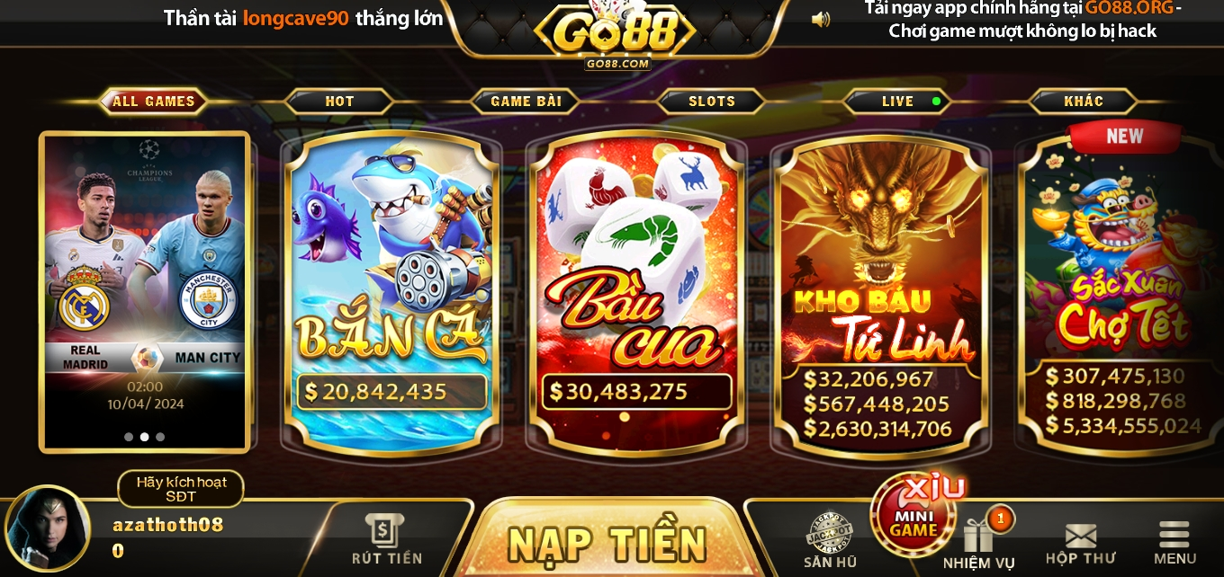 Vào link tải Go88 đánh Xì tố đổi thưởng hấp dẫn