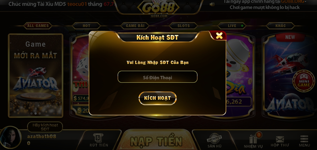 Hướng dẫn cách vào Go88 chơi slot Ăn khế trả vàng