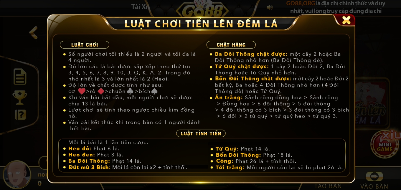 Tỷ lệ chi trả tại Go 88