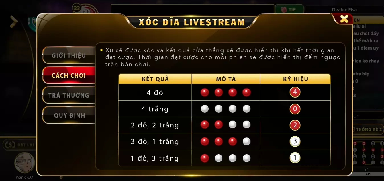 Đặt cược Xóc đĩa livestream Go88