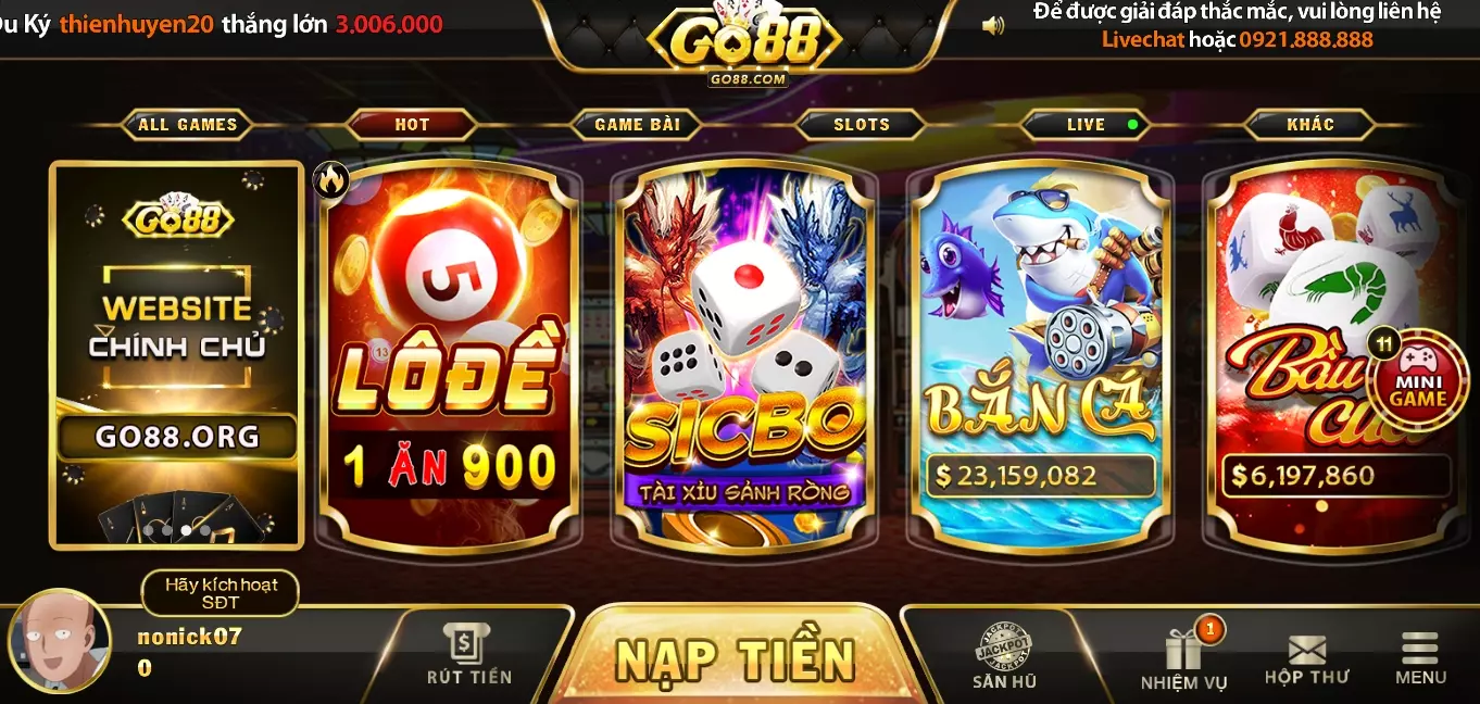 Giới thiệu cổng game Go 88