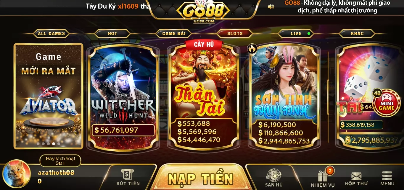 điểm nổi bật của slot game Thần Tài ở link tải Go88