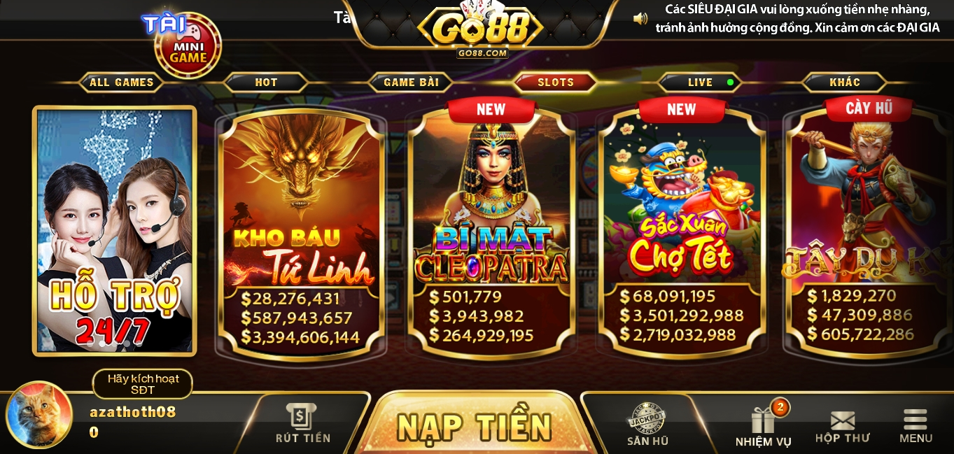 Bí quyết săn hũ cho game thủ từ Go88 android