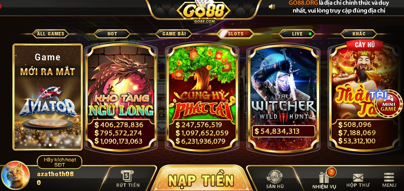 Làm quen với game săn hũ tại Go88 online