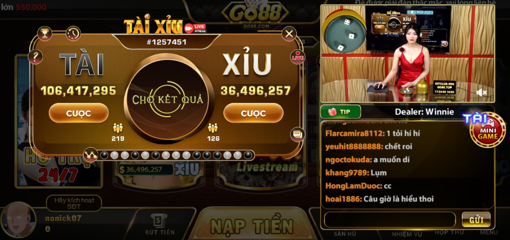 Cách cược Tài xỉu livestream Go88