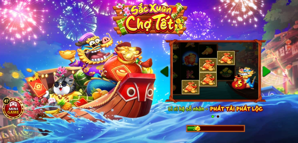 săn hũ Sắc xuân chợ tết cổng game Go88