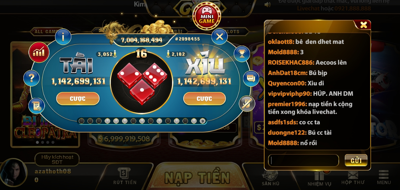 Luật chơi game Tài xỉu Go88 android 