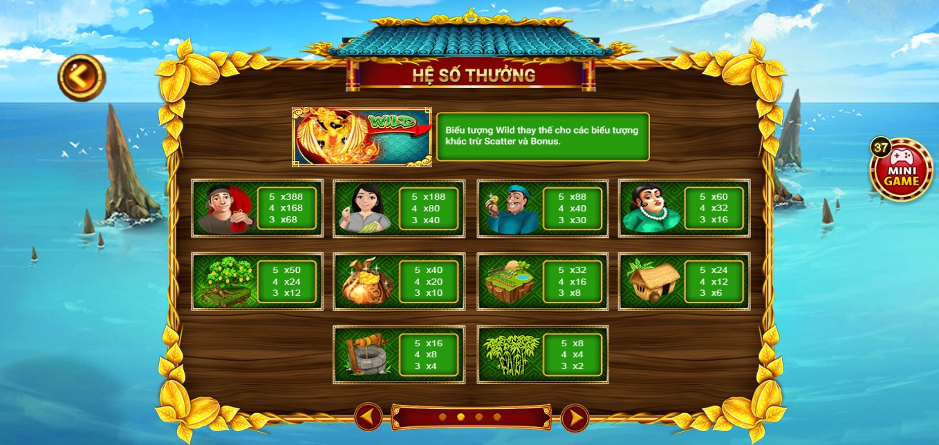 Luật tính thưởng slot Ăn Khế Trả Vàng 