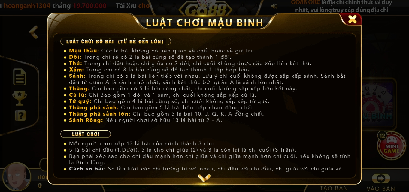 chơi Mậu binh ở link vào Go88